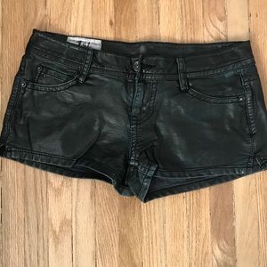 Faux leather shorts